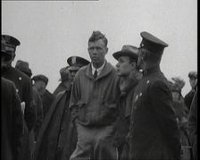 The Pilot Charles Augustus Lindbergh Speaking To Colleagues, 1920s. Creator: British Pathe Ltd