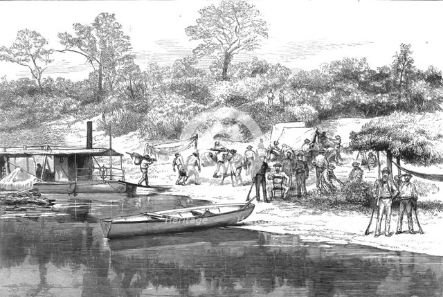 ''The Pilcomayo Expedition in South America - A halt on the way', 1890. Creator: Unknown.