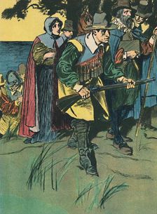 The Pilgrim Fathers Entering The New World c1907