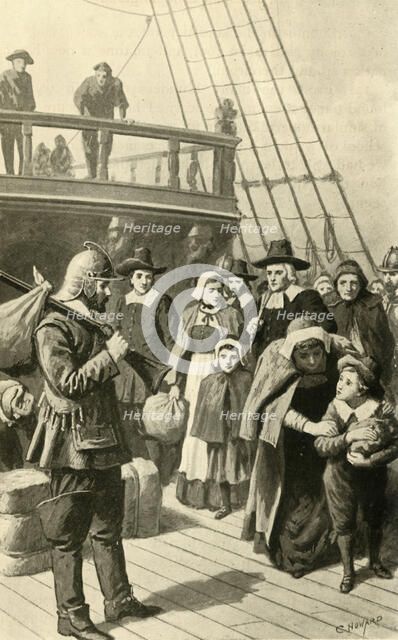 'The Pilgrim Fathers Leaving England', (1902). Creator: C. Howard.