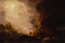 The Pilgrim of the Cross at the End of His Journey (study for series, The Cross and the World), ca. Creator: Thomas Cole
