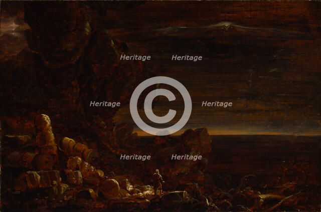 The Pilgrim of the World at the End of His Journey (study for the series, The Cross and the World),  Creator: Thomas Cole.