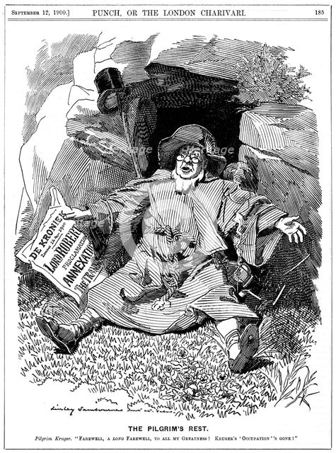'The Pilgrim's Rest', caricature af Paul Kruger, South African politician, 1900. Artist: Edward Linley Sambourne