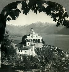 The Pilgrimage Church of Madonna del Sasso on Lake Maggiore near Locarno, Switzerland c1930s. Creator: Unknown
