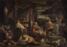 The Pilgrims of Emmaus, after Jacopo Bassano, c.1600. Creator: Jacopo Bassano il vecchio
