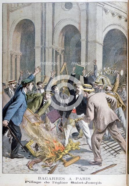 The pillage of Saint Joseph, Paris, 1899.  Artist: Henri Meyer