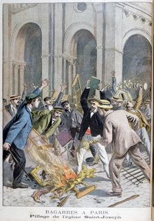The pillage of Saint Joseph, Paris, 1899. Artist: Henri Meyer