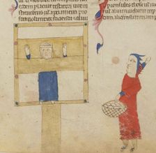 The pillory. From the Coutumes de Toulouse, 1295-1297. Creator: Anonymous