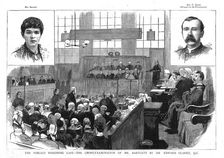 The Pimlico poisoning case - The cross examination of Mr Bartlett by Mr Edward Clarke, QC 1886. Creator: Unknown