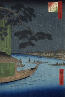 The Pine of Success at the Onmaya Embankment, Asakusa River, 1856. Creator: Ando Hiroshige