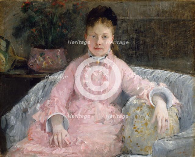 The Pink Dress (Albertie-Marguerite Carré, later Madame Ferdinand-Henri Himmes), ca. 1870. Creator: Berthe Morisot.