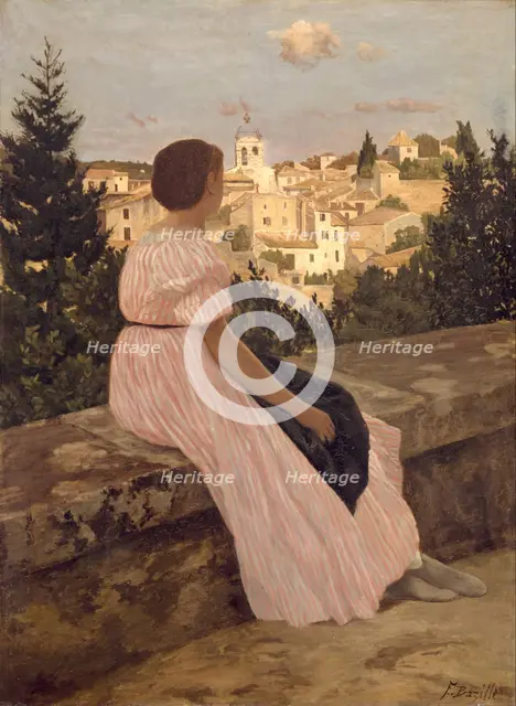 The Pink Dress (La Robe Rose), 1864. Artist: Bazille, Frédéric (1841-1870)