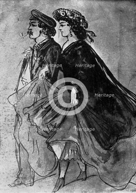 'The Pipe', 19th century, (1930).Artist: Constantin Guys