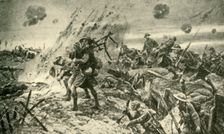 The Pipers at Longueval...July 14, 1916 First World War, (c1920). Creator: Unknown