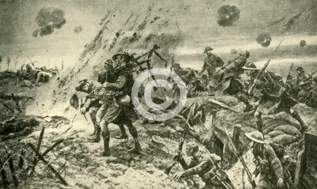 'The Pipers at Longueval...July 14, 1916', First World War, (c1920). Creator: Unknown.