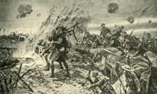 The Pipers at Longueval...July 14, 1916 First World War, (c1920). Creator: Unknown