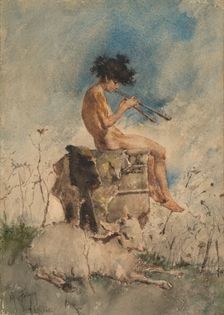 The Pipes of Pan, 1865. Creator: Mariano Fortuny y Carbó (Spanish, 1838-1874)
