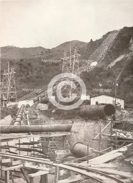 'The Pipes at Riberao das Lages: Rio Light and Power Works', 1914. Artist: Unknown.