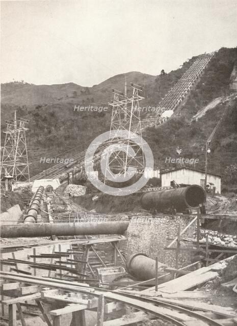 'The Pipes at Riberao das Lages: Rio Light and Power Works', 1914. Artist: Unknown.