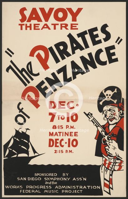 The Pirates of Penzance, San Diego, [193-]. Creator: Unknown.