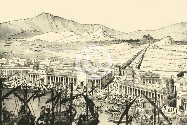 'The Piraeus with the Long Walls, Restored', 1890.   Creator: Unknown.