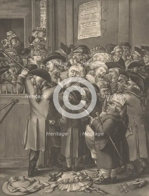 The Pit Door/ La Porte du Parterre, November 9, 1784. Creator: After Robert Dighton the Elder.