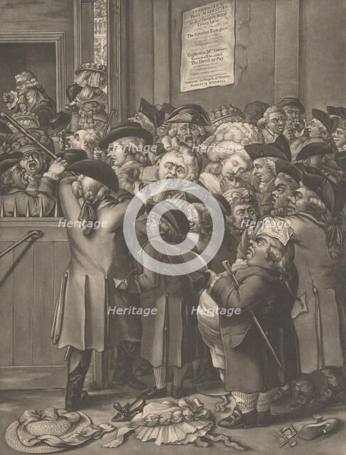 The Pit Door/ La Porte du Parterre, November 9, 1784. Creator: After Robert Dighton the Elder.