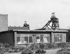 The pit head and offices at Ollerton Colliery, North Nottinghanshire, 11 July 1962. Creator: Michael Walters