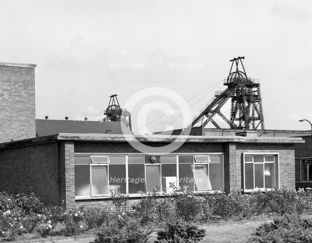 The pit head and offices at Ollerton Colliery, North Nottinghanshire, 11 July 1962. Creator: Michael Walters.