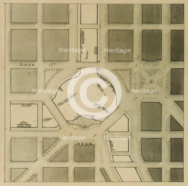 The Plan of Chicago Plate 106, Chicago, Illinois, Presentation Drawing, 1909. Creator: Daniel Burnham.