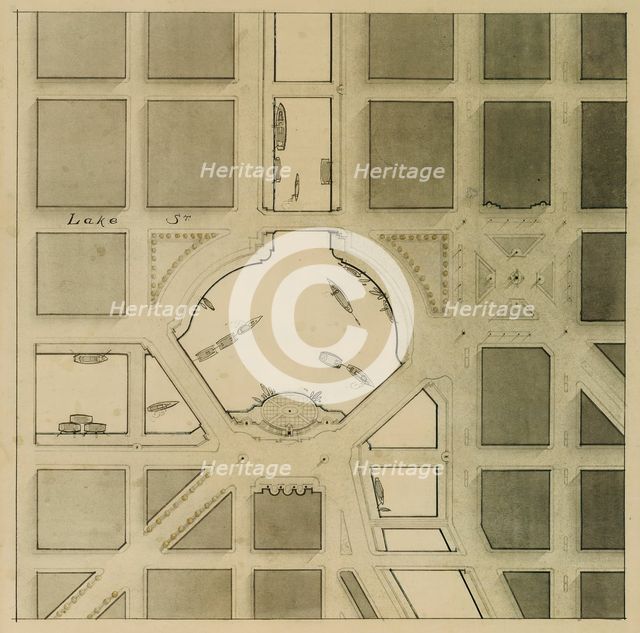 The Plan of Chicago Plate 106, Chicago, Illinois, Presentation Drawing, 1909. Creator: Daniel Burnham.