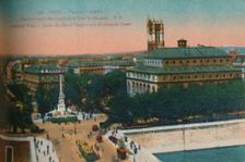 The Place du Châtelet - Théâtre Sarah-Bernhardt and the Tour Saint-Jacques, c1920