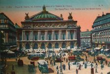 The Place de l'Opéra, Metro Station and L'Opéra Garnier, Paris, c1920