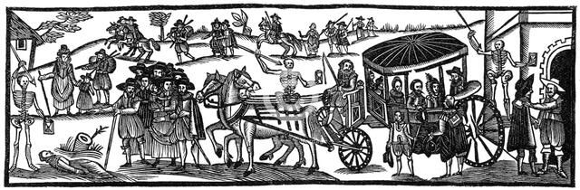 The plague: flight to the country, 1630, (1910). Artist: Unknown