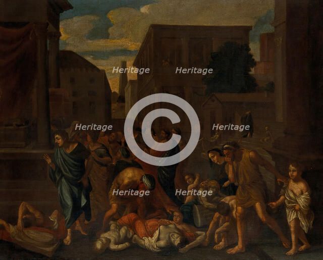 The plague of the Philistines at Ashdod. Creator: Poussin, Nicolas, 1594?-1665 (After).