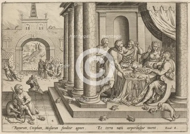 The Plague of Frogs, 1585. Creator: Johann Sadeler I.