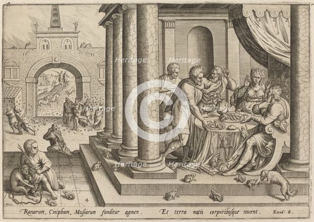 The Plague of Frogs, 1585. Creator: Johann Sadeler I.