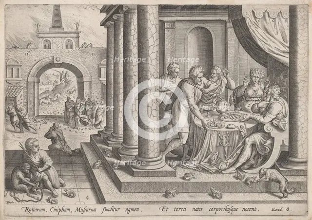 The Plague of Frogs, c.1585. Creator: Johann Sadeler I.