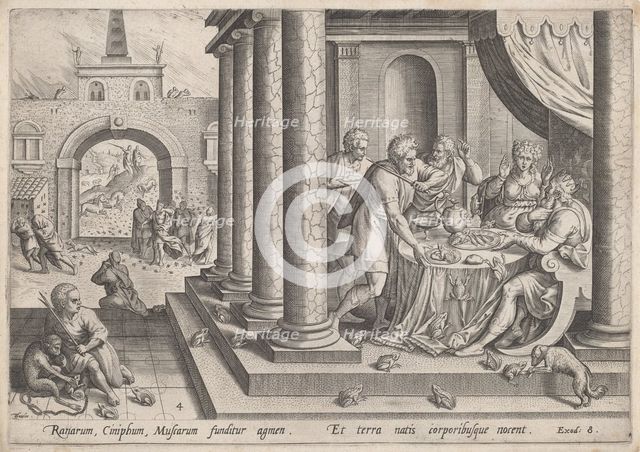 The Plague of Frogs, c.1585. Creator: Johann Sadeler I.