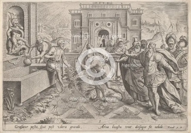 The Plague of Locusts, c.1585. Creator: Johann Sadeler I.