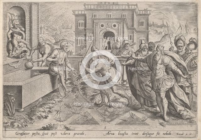 The Plague of Locusts, c.1585. Creator: Johann Sadeler I.