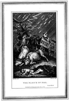 The Plague of Rain and Hail one of the Seven Plagues of Egypt, c1759-c1789. Artist: James Caldwall