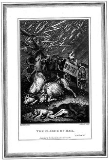 The Plague of Rain and Hail one of the Seven Plagues of Egypt, c1759-c1789. Artist: James Caldwall