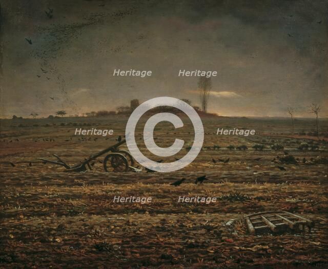 The Plain of Chailly with Harrow and Plough, 1862. Creator: Millet, Jean-François (1814-1875).