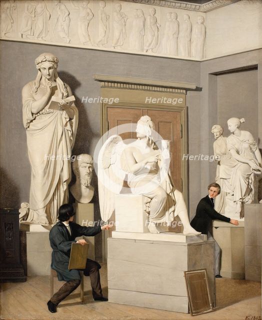 The Plaster Cast Collection in the Royal Academy of Fine Arts, 1843. Creator: Julius Exner.