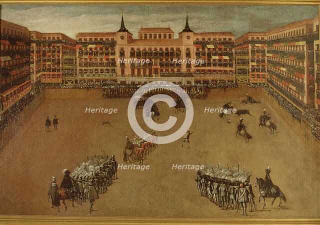 The Plaza Mayor of Madrid during a royal bullfighting party', 1664.