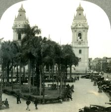 The Plaza de Armas and the Cathedral of Lima, Peru c1930s. Creator: Unknown