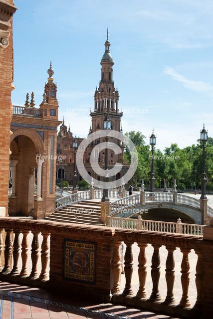 The Plaza de España  in the Maria Luisa Park, Seville, Spain, 2023. Creator: Ethel Davies.
