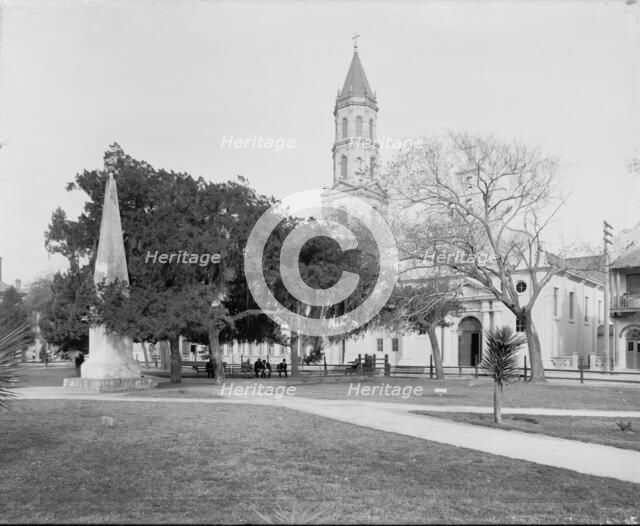 The Plaza [de la Constitucion], St. Augustine, c.(between 1880 and 1897). Creator: William H. Jackson.
