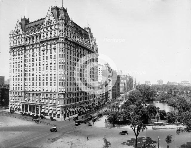 The Plaza Hotel and Central Park, New York, N.Y., between 1900 and 1910. Creator: Unknown.